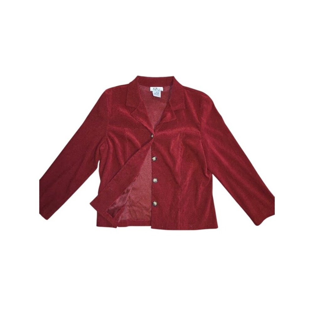AGB Dress‎ Byer California Red Faux Suede Blazer Jacket Womens Size 14 Burgundy